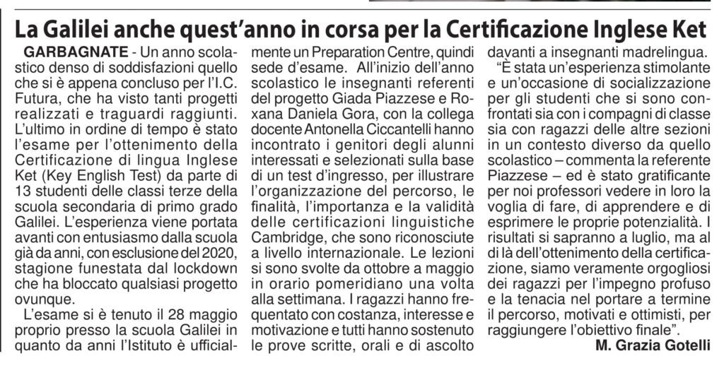 Articolo di giornale