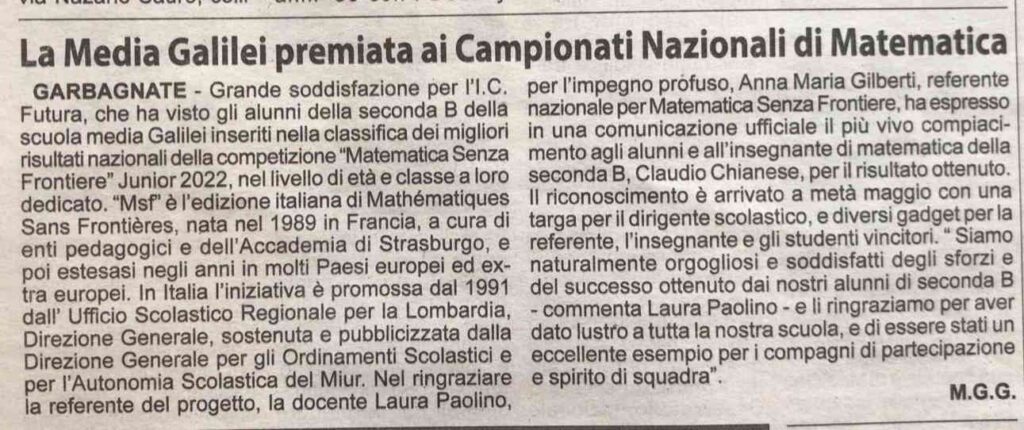 Articolo di giornale