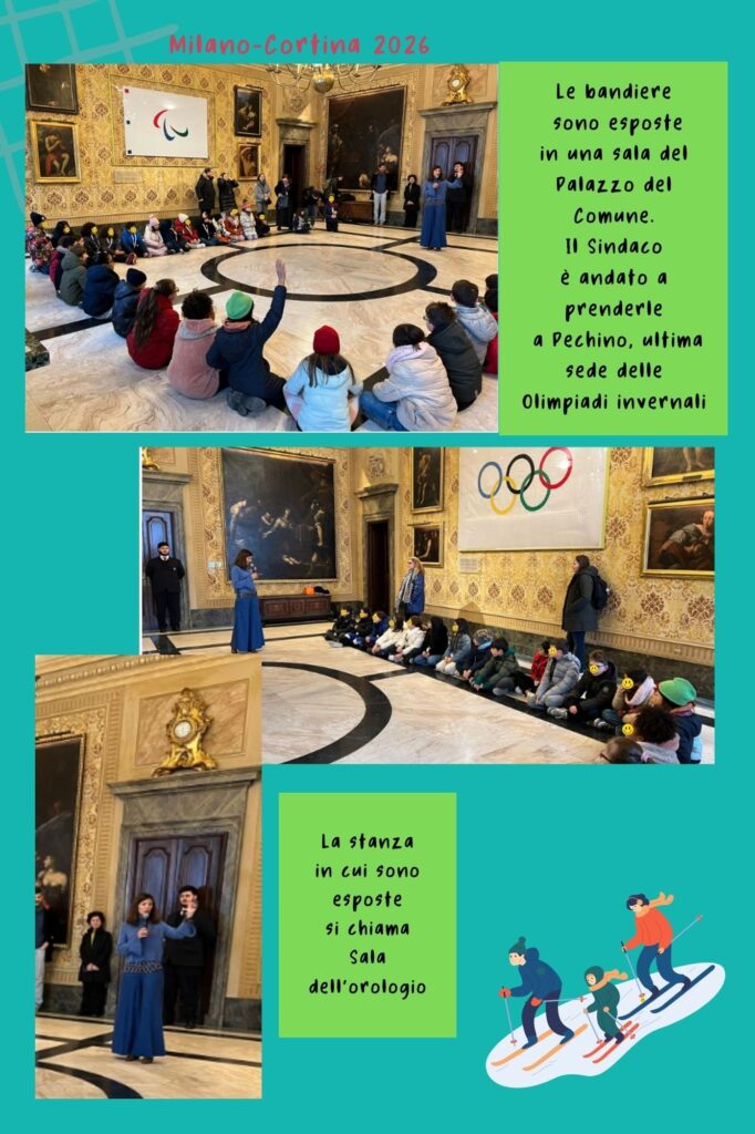 Foto della stanza in cui sono esposte le bandiere: si chiama Sala dell'Orologio